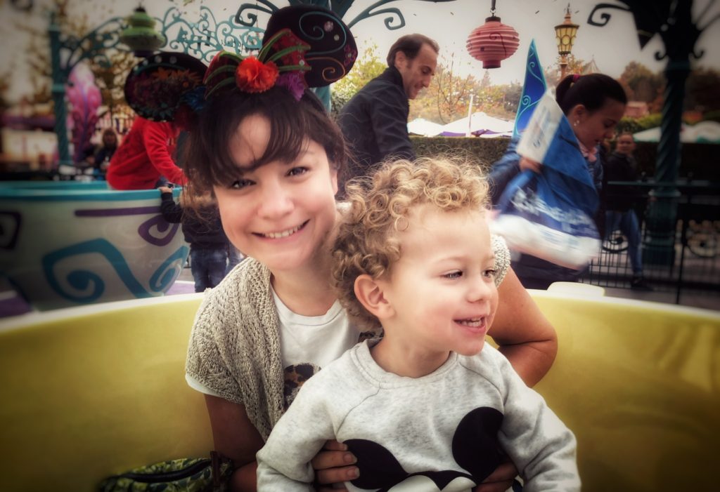 On the teacups at Disneyland Paris - one of My Balancing Act's top five family holidays in Europe