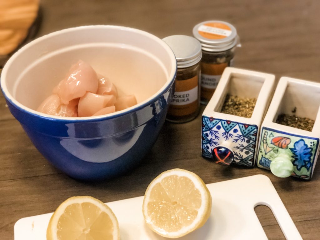 Ingredients for the Chicken Souvlaki