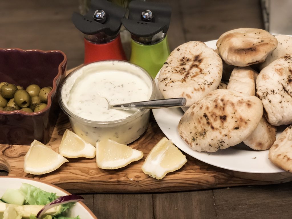 Pittas and tzatziki