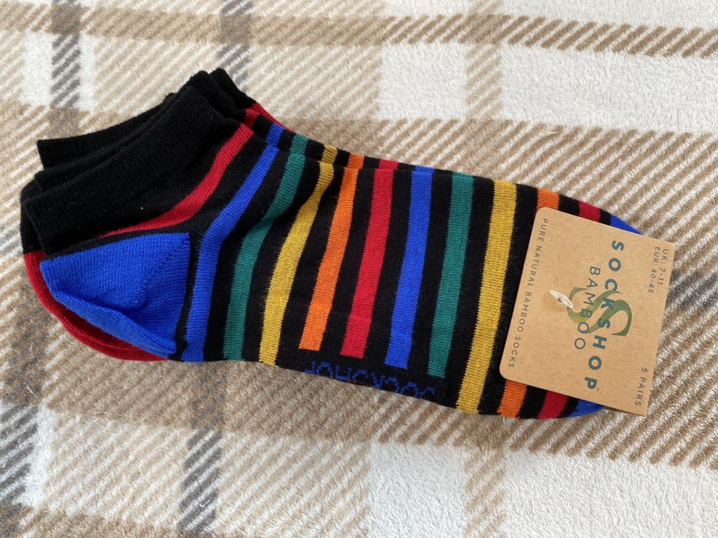 Bamboo striped trainer socks from the Sock shop