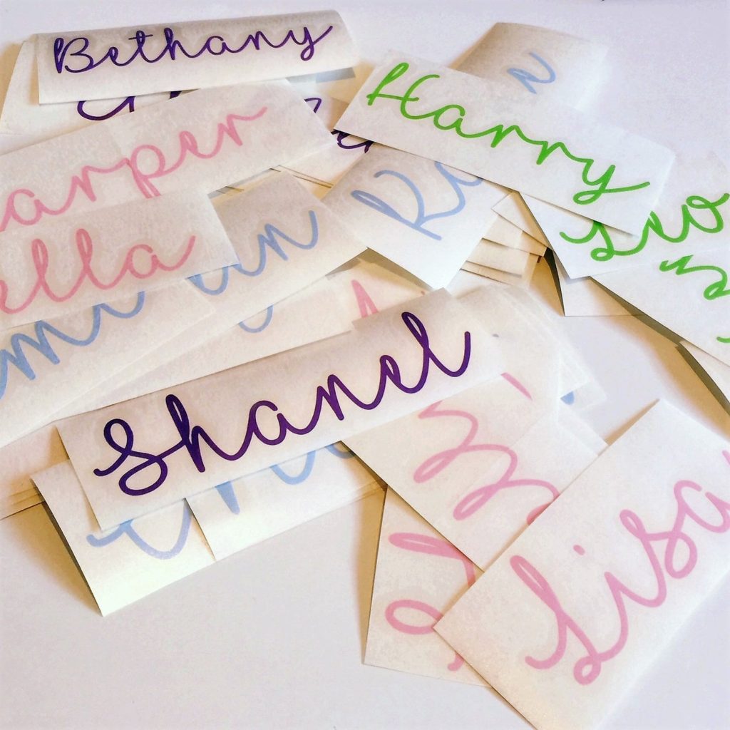 water bottles name labels