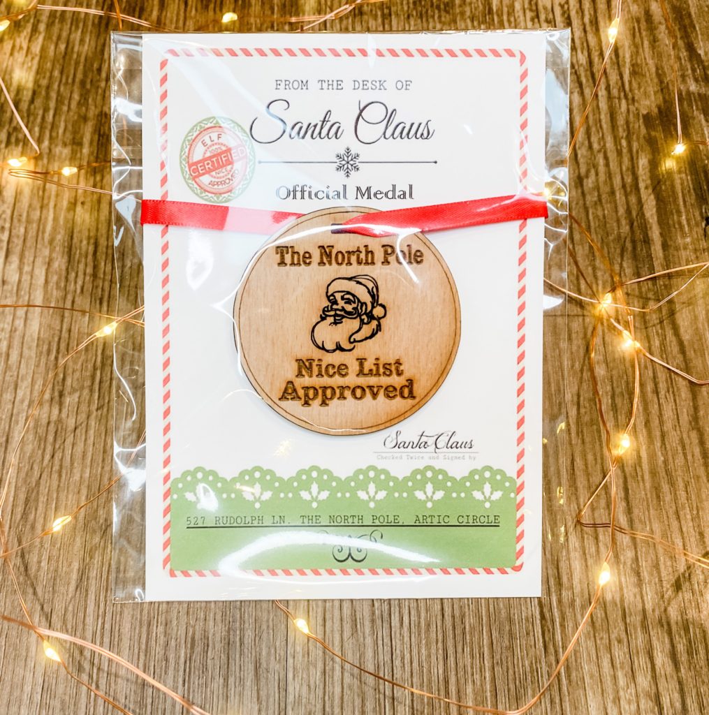 Santa Nice List approved medal from the North Pole