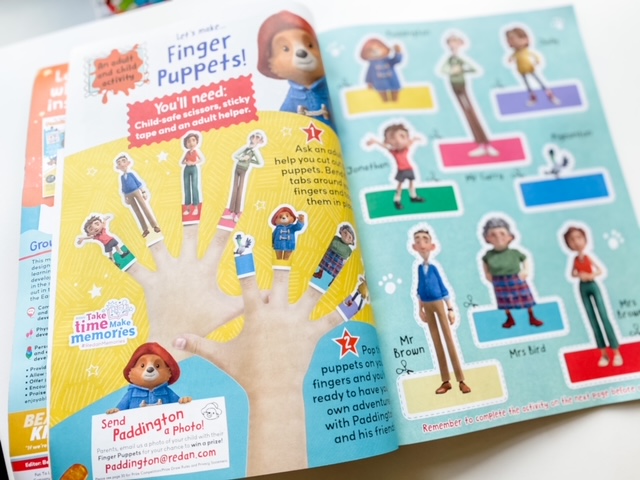 Paddington finger puppets craft from Paddington magazine