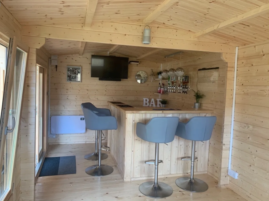 A at home bar in a timber building