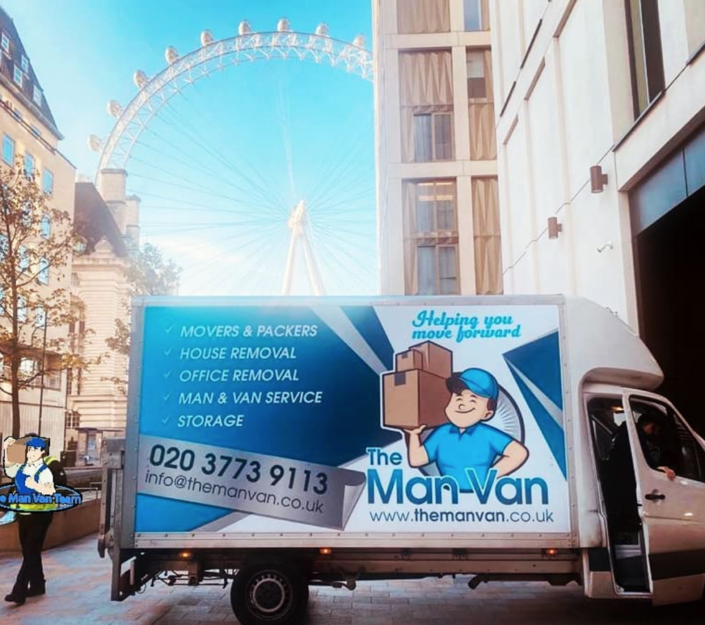 Man Van moving van in London by the London Eye