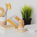 cleaning brushes on a white table