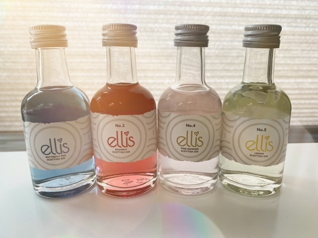 4 flavours of flavoured gin by ellis gin