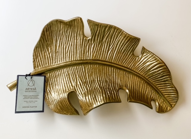 Gold leave serving platter by Artesa