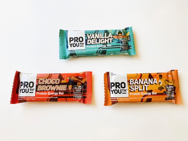 Three flavours of ProYouth fitness bars