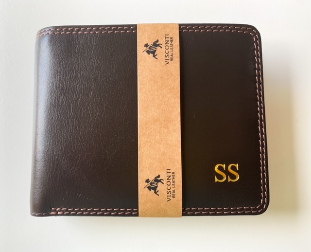 Personalised leather wallet from Engraver Guild