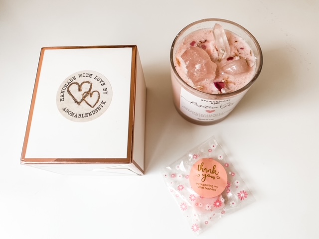 rode quartz aromatherapy candle