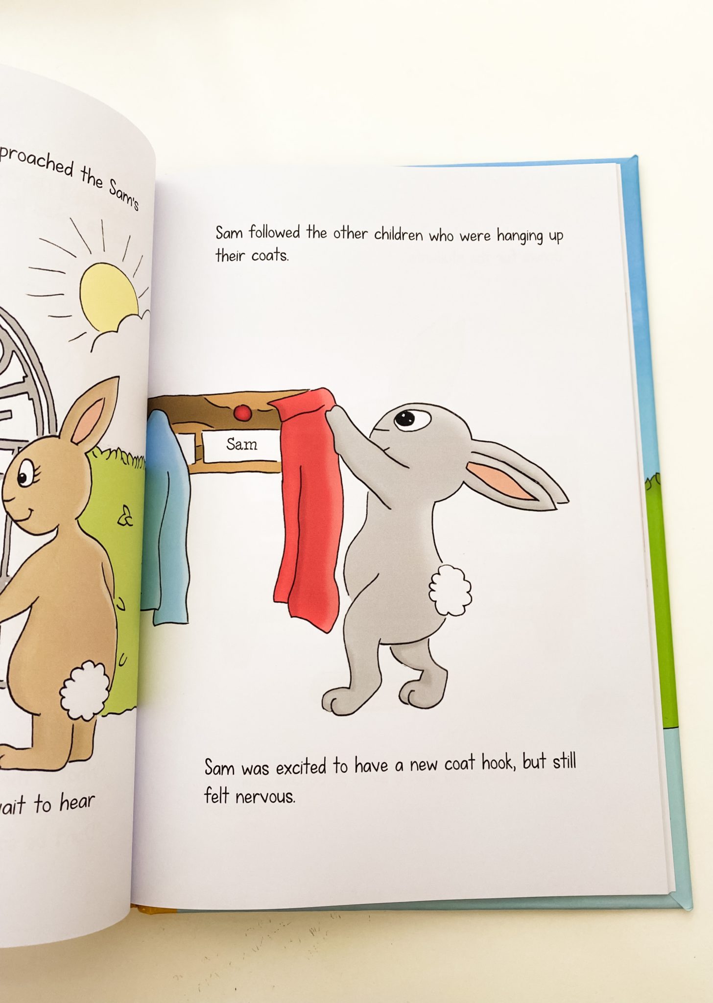 Back to school story book with rabbit