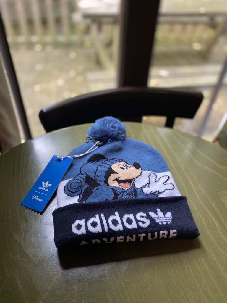 Mickey Mouse Beanie on the tabel at Davy Crockett Ranch