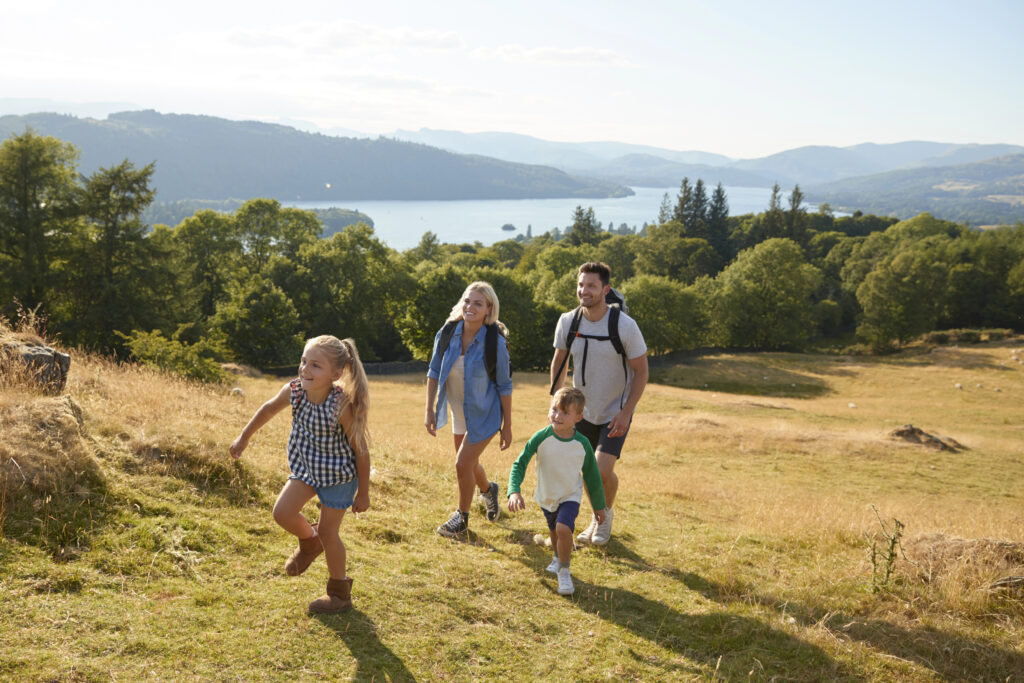 Family hiking together in the Lake District