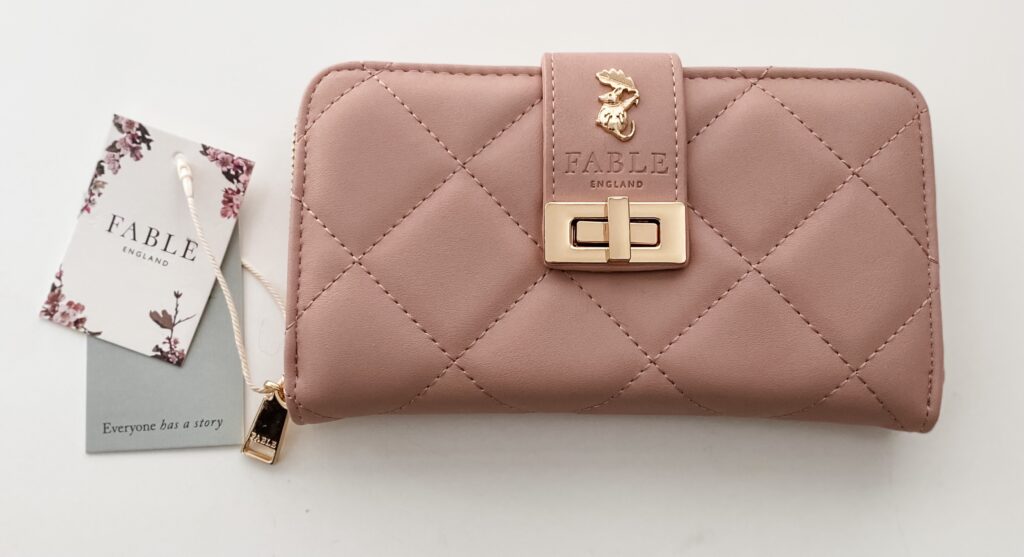 Pink quilted purse from Fable England