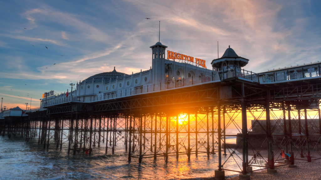 Brighton piere at sunset