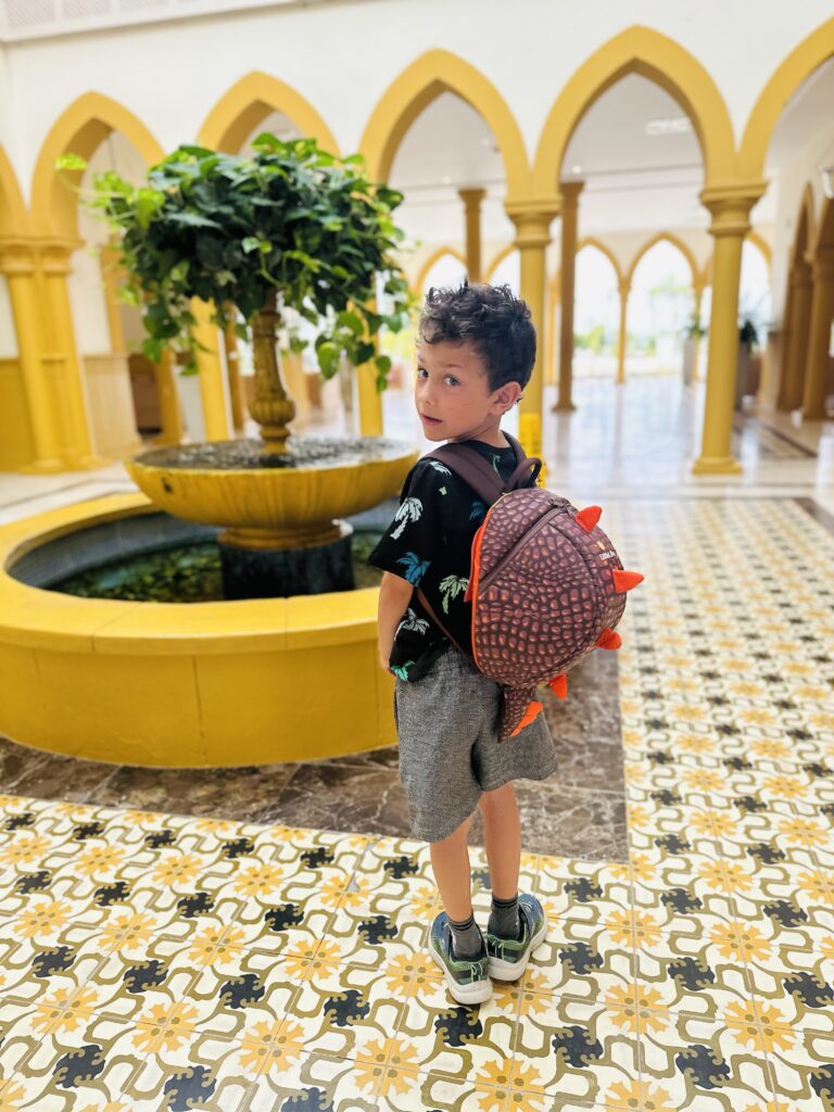 Boy on holiday in Lanzarote with his LittleLife backpack