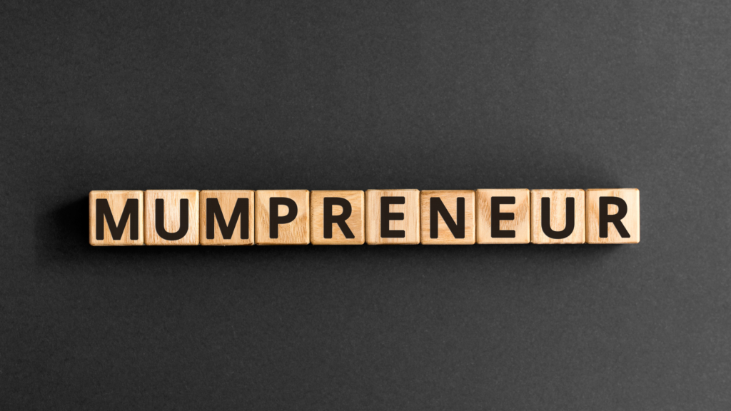 mumpreneur spelt out in wooden letter blocks