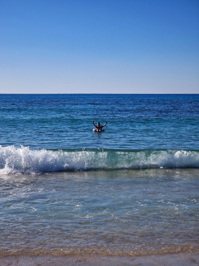 In the sea at Coral Bay in December