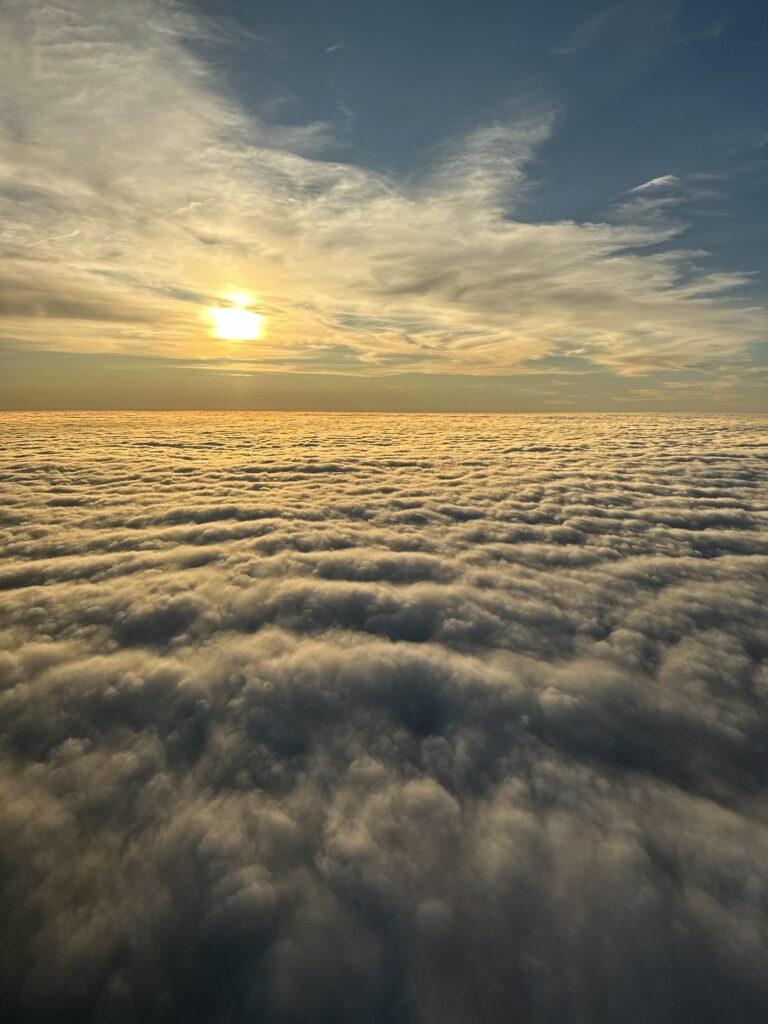 The clouds from a Jet2 plane
