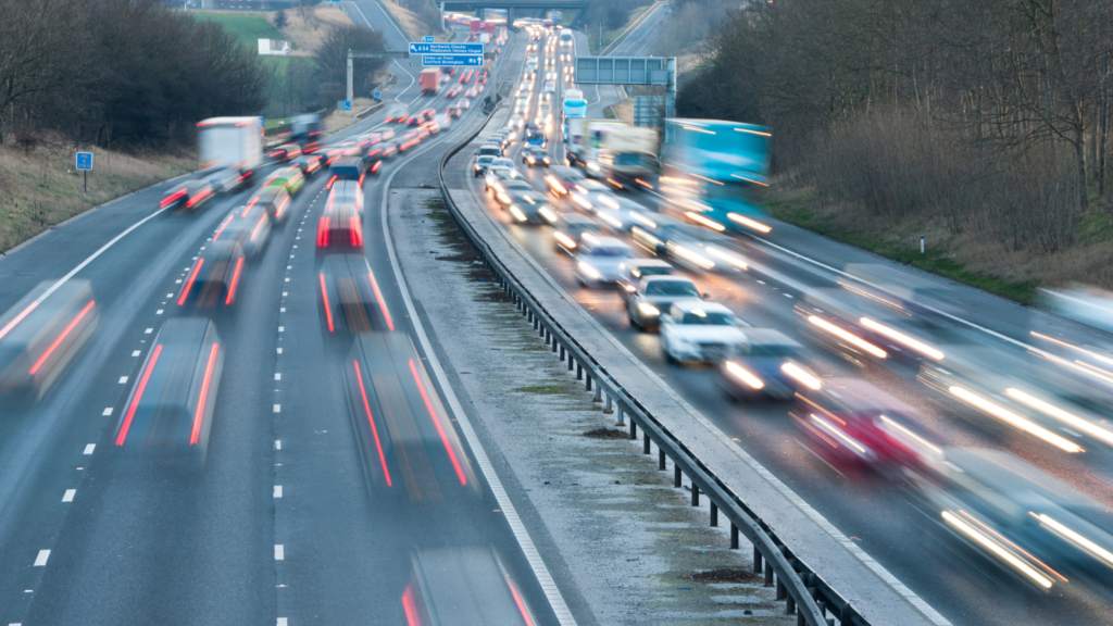 Cars on the motorway