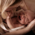 New mum with crying baby