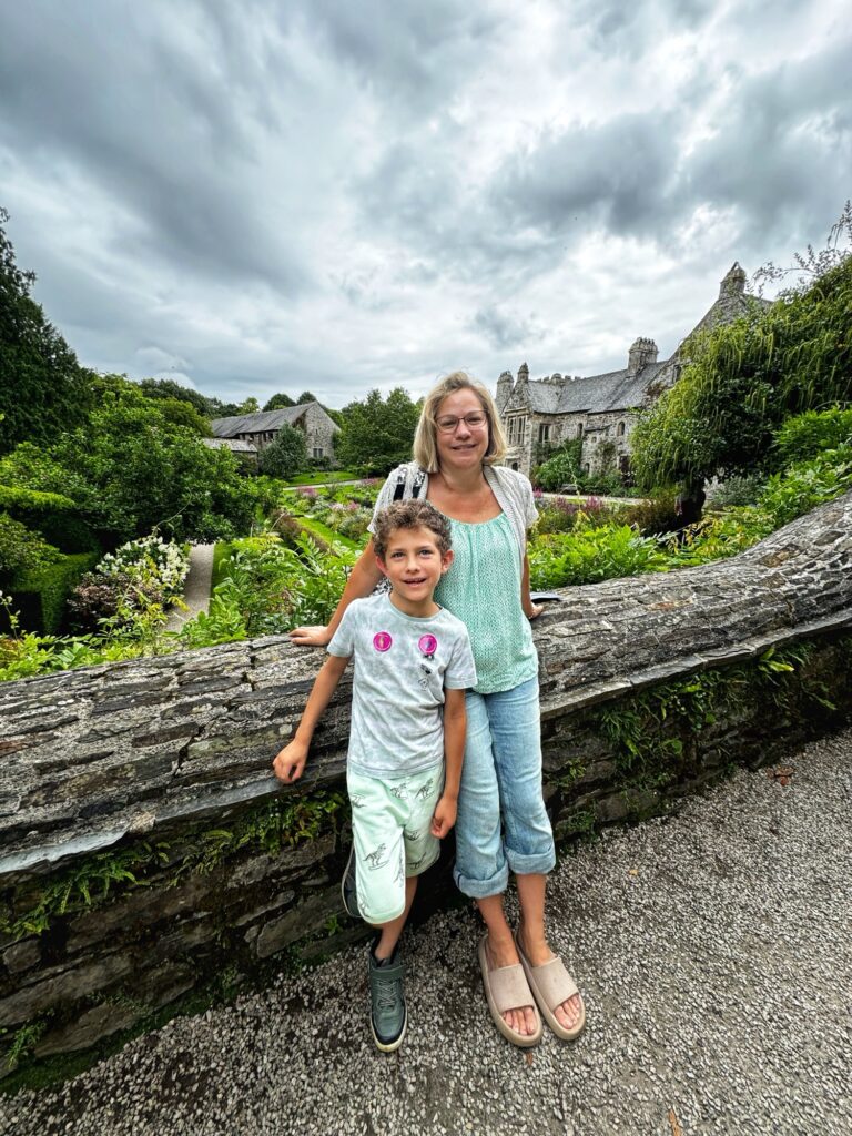 Mum and son at Cotehele National Trust in Cornwall