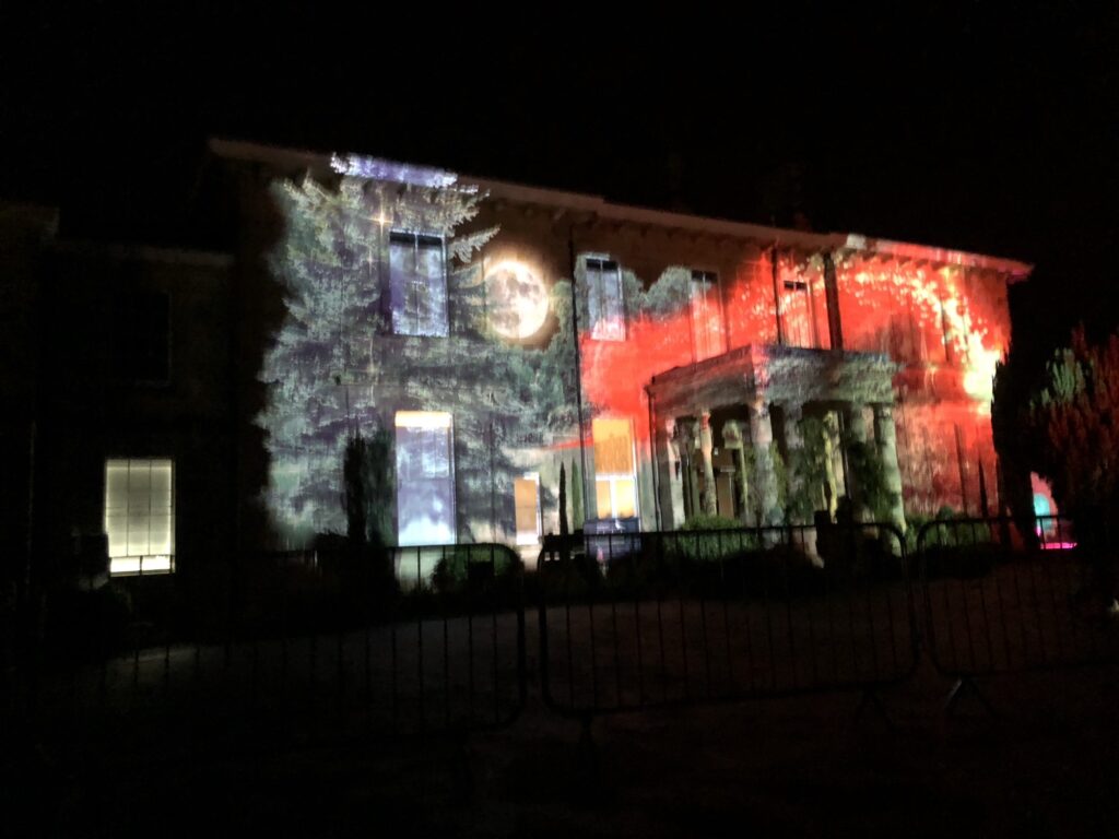 Leonardslee house lit up for Christmas