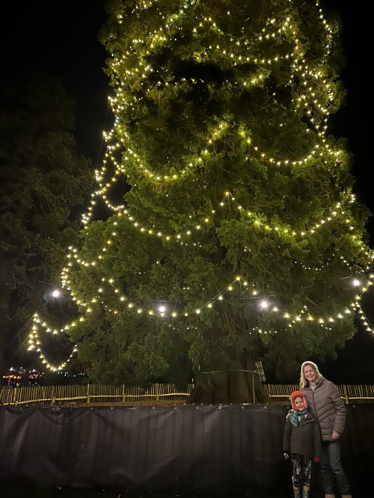 Mum and son at Glow Wild at Wakehurst