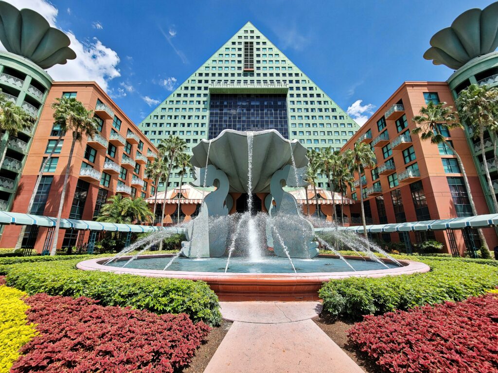 Walt Disney Swan & Dolphin Hotel on a sunny day in Orlando