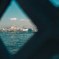 A small cruise ship on the Mediterranean sea
